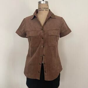 Nwt bcbg suede like button up